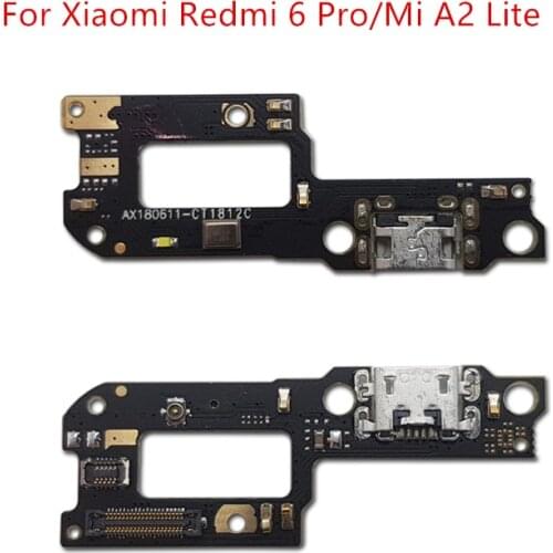 For Xiaomi Redmi 6 Pro/Mi A2 Lite USB Charger Port Dock Connector PCB Board Ribbon Flex Cable Charging Port Component Parts