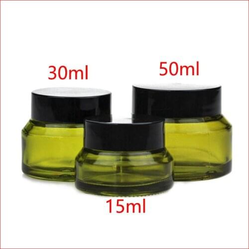 15g/30g/50g Olive Green Cream Jar Refillable Bottles Oblique Shoulder Cream Empty Small Travel Makeup Containers 100pcs/lot