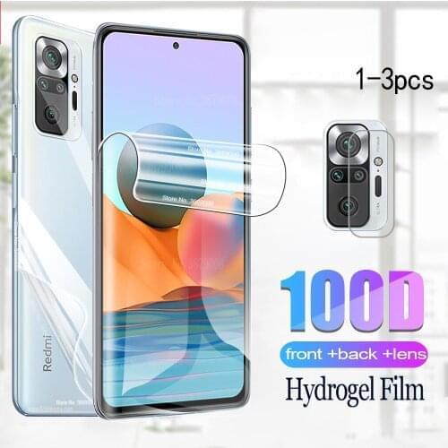 Front back hydrogel film for xiaomi redmi note 10 pro max screen protector for redmi note10 pro not10 10pro protective film glas