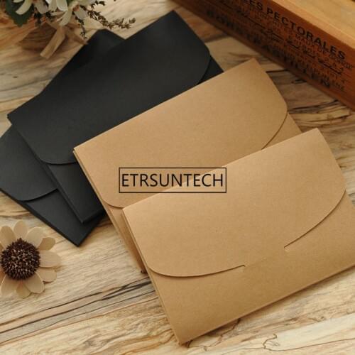 Black Kraft Paper Cardboard Photo Packaging Box Kraft Postcard Envelope Photo Package Case 16x10.5cm