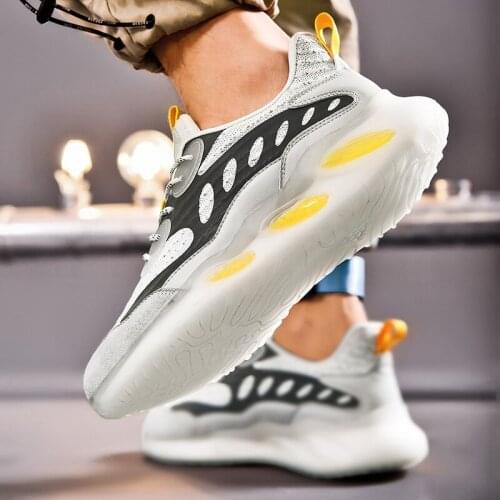 2021Trendy Men Running Shoes Breathable Mesh chunky Sneakers Outdoor Reflective Antiskid Damping Jogging Sports Shoes Zapatillas