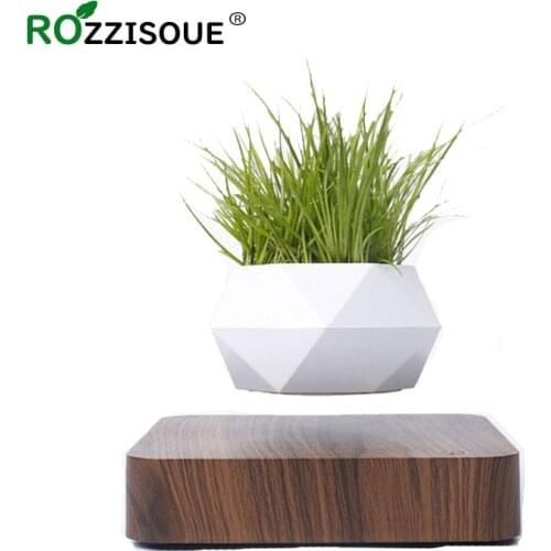 Hot EU/US/AU/UK/JP Plug Levitating Flower Pot Rotation Levitation Magnetic Plants Planter Potted Succulent Bonsai Pot Decor Gift