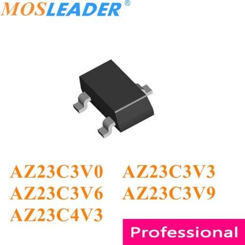 Mosleader 3000pcs SOT23 AZ23C3V0 3V AZ23C3V3 3.3V AZ23C3V6 3.6V AZ23C3V9 3.9V AZ23C4V3 4.3V Dual zener Chinese High quality