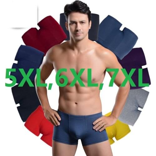 5XL,6XL,7XL Mens breathable plus size underwear mens pants shorts print boxer shorts for men 95%bamboo fiber 5Pcs/LOT
