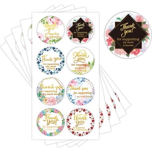 Gift Sealing Stickers 8pcs/sheet Thank you Design Scrapbooking Stickers Christmas Festival Birthday Party Gift Decor Labels