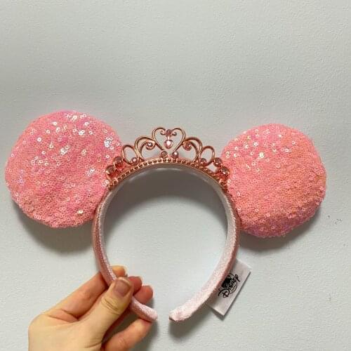 Mickey Headband Halloween Festival Cosplay Women Girls 3.3\" Mouse Ear Sequins Hairband Handmade DIY Hair Accessories Headwear