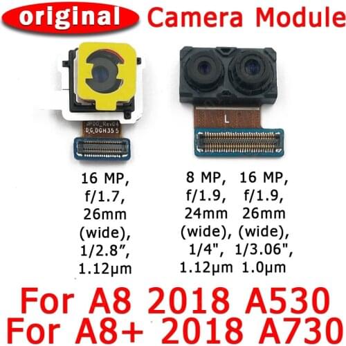 Original Front Rear Back Camera For Samsung Galaxy A8 Plus 2018 A530 A730 Main Facing Camera Module Flex Cable Replacement Parts