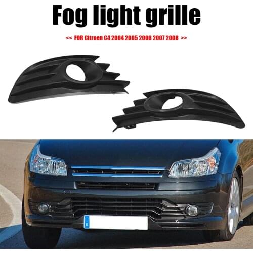 FrFront Bumper Fog Light Grill Grille Cover Fog Lamp Bezel for Citroen C4 2004 2005 2006 2007 2008 Lens Fog Lamp Bumper Grille