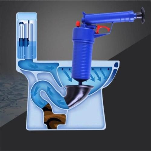 Air Power Drain Blaster gun High Pressure Powerful Manual sink Plunger Opener cleaner pump for Bath Toilets Bathroom Show