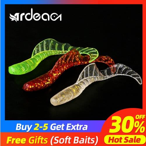 Ardea Silicone Worm Soft Lures Wobblers swimbait Quality Fishing Bait Curly Shiner Bass Tail Aritificial Plastic
