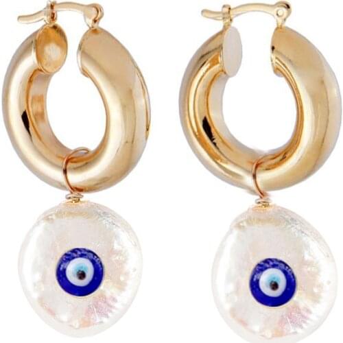 High-quality Elephant Fashionable evil eye baroque freshwater pearl drop dangle Earrings For Women Jewelry Party Gift Korean