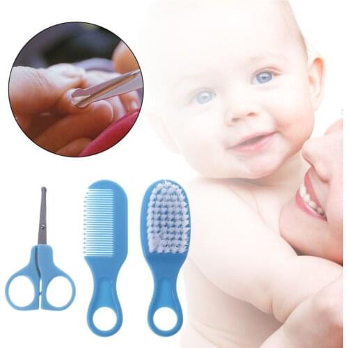 Baby Grooming Brush Comb Scissors Nail Cutter Newborn Nursing Care Kids Children Supplies Portable Soft Bristle Accessories