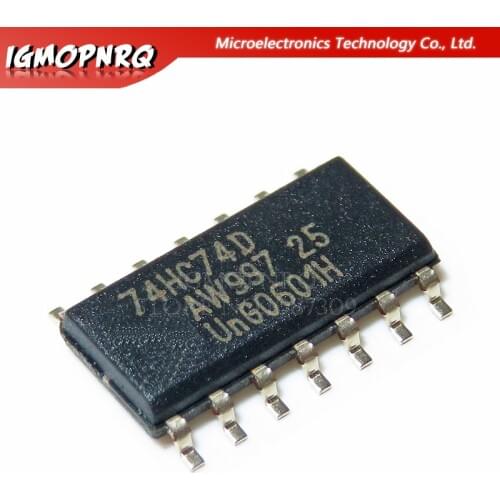 10pcs 74HC74D 74HC74 SN74HC74D SOP-14 Flip Flops DUAL D F/F POS-EDGE new original