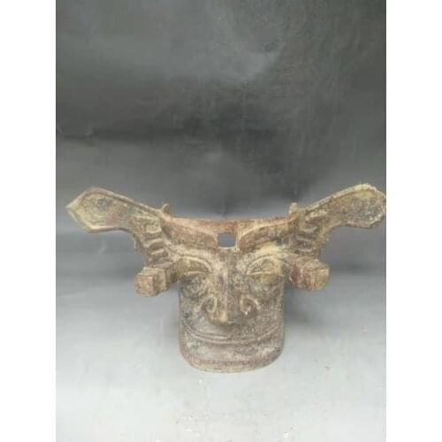 Old Chinese Ancient Chinese human primitive human mask Bronze statue /sculpture,best collection&adornment,free shipping