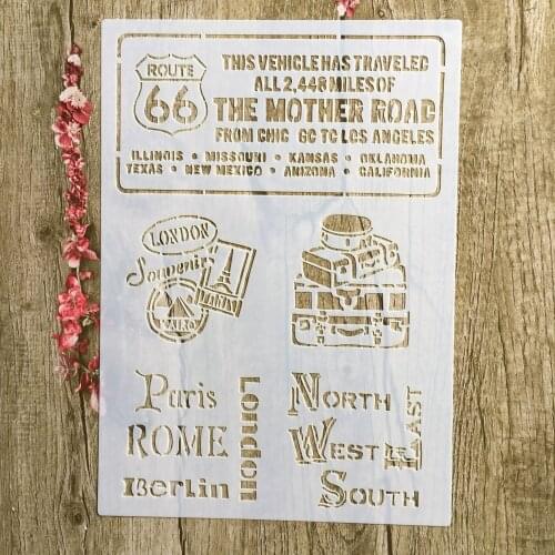 1Pcs A4 DIY Stencils Wall Painting Scrapbook Coloring Embossing Album Decorative Paper Card Template 29*21cm 12 models Stencils