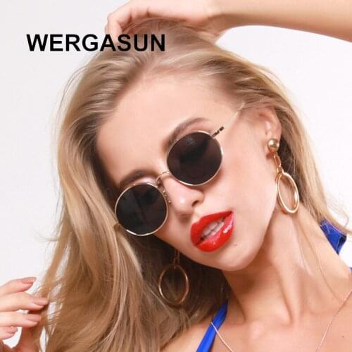 WERGASUN New Classic Round Sunglasses Women Vintage Retro Sun Glasses Female Ladies Driving Metal Eyewear Oculos De Sol uv400