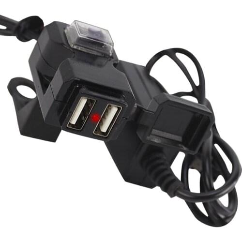 CARPRIE Battery Charging Units Car charger Waterproof Dual USB 12V Motorcycle Handlebar Socket w/ Switch & Mounts 19May27
