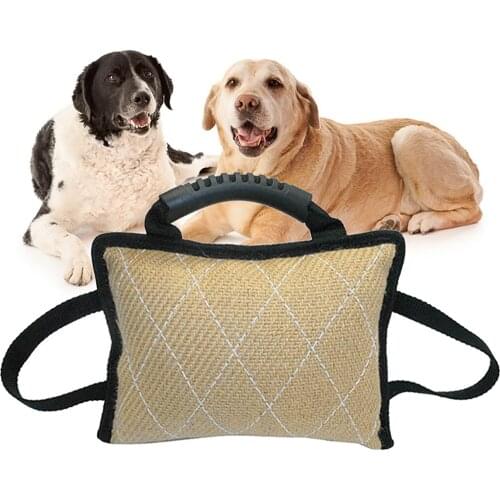 1 pcs Dog Tug Pillow Interactive Funny Pet Tug Toy Dog Training Pillow Chewing Toys Handles Interactive Toys