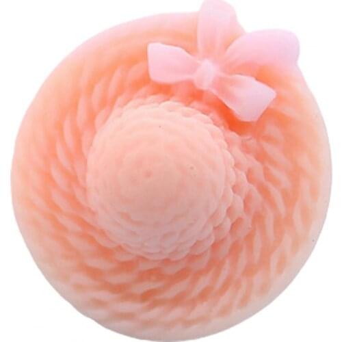 10 Pcs Embellishments Bright Color Vivid Resin Straw Hat Miniature Toy DIY Material for Cake Earring Pendant Accessories
