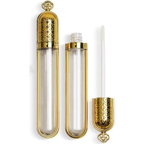 100pcs 10ml Empty Transparent Lip Gloss Tubes Plastic Lip Balm Tube Lipstick Mini Sample Cosmetic Bottle With Gold Cap