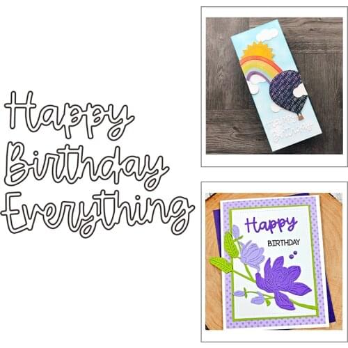 2021 New English Words Happy Birthday Metal Cutting Dies For DIY Craft Making Greeting Card Album Scrapbooking No Clear Stamps