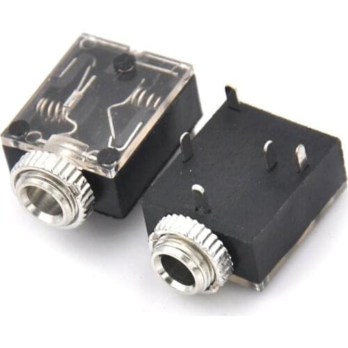 3.5 Headphone Jack 5 Pin PCB Mount Female 3.5mm Stereo Jack Socket Connectors Headphone Jacks 10pcs