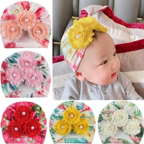 5 Pcs/lot Wholesale 2021 New Baby 0-3 Years Old Broken Flower Hat Multi Color Comfortable Soft