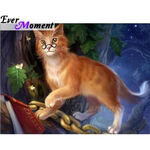 Ever Moment Diamond Painting Cat Decoration For Home Mosaic Full Square Drill Mosaic Diamond Embroidery Decoration ASF1431