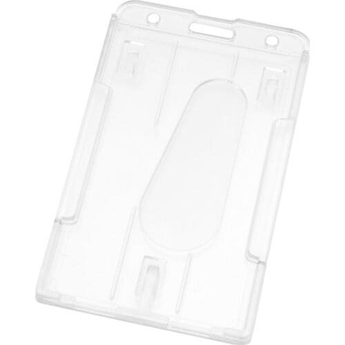 Hard Plastic ID Access Card Cover Credit Card Case Badge Holder Double Side P82A