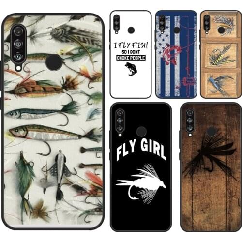 Fly Fishing Lure Case For Huawei P20 P40 Lite Mate 20 10 Lite P30 Pro P Smart 2021 2019 Back Cover Coque