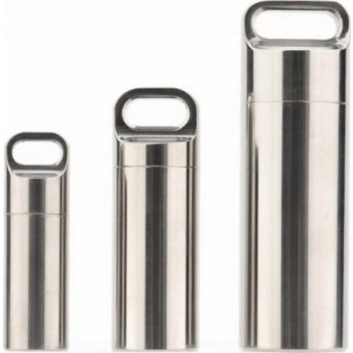 Pure Titanium Mini Sealed Waterproof Storage Pill Box Outdoor Camping Hiking Pill Box Pendants EDC Tools