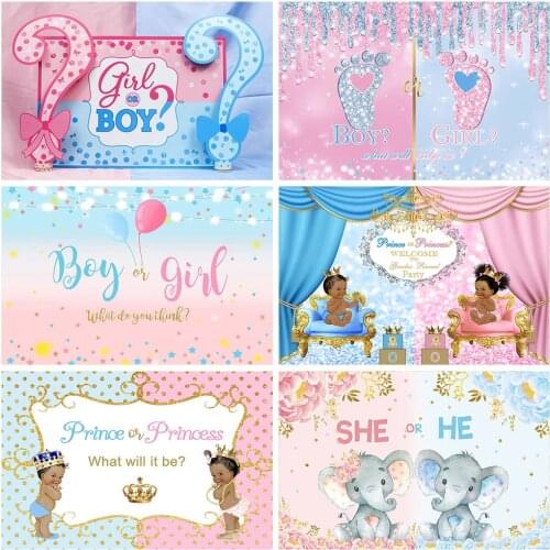 Baby Shower Backdrop For Photography Boy Or Girl Gender Reveal Party Background Red Or Blue Decor Photocall Studio Props