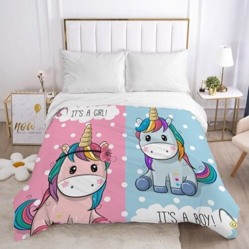 Cartoon Childrens Duvet cover Quilt/Blanket/Comfortable Case Bedding for kids baby boy girls 140x200 for Home Car Pink and blue