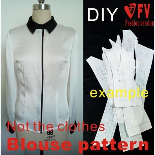 DIY handmade clothing pattern to map custom womens basic style shirt 1:1 cutting structure drawing BCY-5