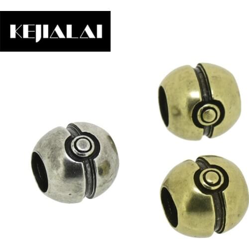 KEIJIALAI Original Jewelry Findings Accessories Ball Round Charm Connector Spacer Beads for Bracelet Making Copper Gold Color