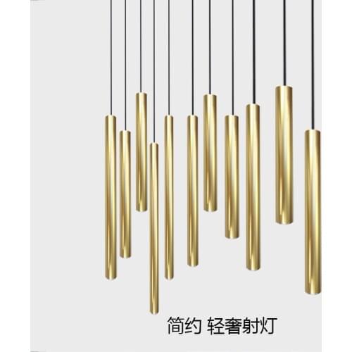 Creative Bar Lamp Nordic American Post modern Gold Aluminum Chandelier Bedroom machine head Living room Coffee shop