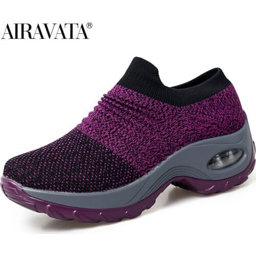 Womens Fashion Sneakers Breathable Mesh Casual Slip-on Walking Shoes Outdoor Cushioning Platform Nurse Shoes