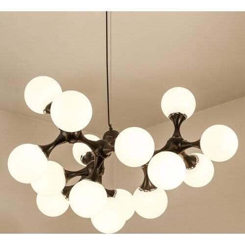 Nordic Chandelier pastoral small restaurant bar living room hanglamp Molecular Pendant LED Lamp Multi-led