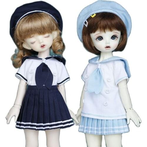 BJD doll set suitable for 1-6 size sailor uniform uniform school uniform hat 3 piece set doll accessories