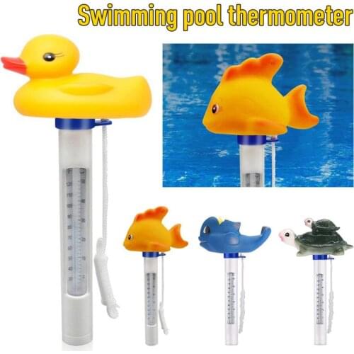 Swimming Pool Floating Water Thermometer Gauge Cartoon Animal Shape Thermometers With String For Swimming Pools Spas Hot Tubs
