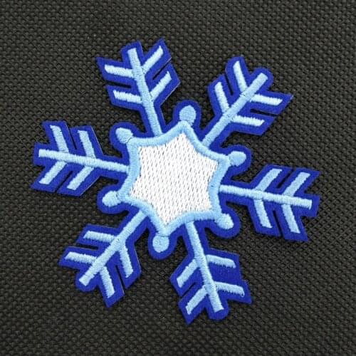 Snowflake (Size:7.5x7.5cm) Xmas Christmas Decor Fashion Appliques Embroidered Iron on Patch for Clothing Apparel Decals