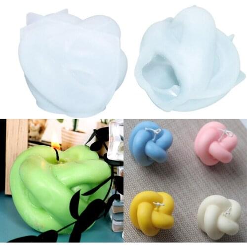 Newest 3D Geometric Knot Rope Ball Candle Silicone Mold for Diy Soap Resin Mould Handmade Soy Candles Making Aroma Wax Tools