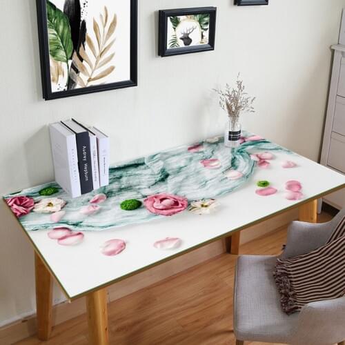 Nordic 3D flowers pvc plastic tablecloth waterproof Heat resistant oil-proof coffee table mat party table decoration