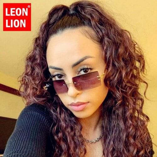 LeonLion Rimless Retro Sunglasses Women 2021 Gradient Vintage Eyeglasses For Women/Men Luxury Brand Glasses Women Oculos De Sol