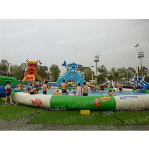 Ocean Theme Inflatable Water Park with Pool for Playground