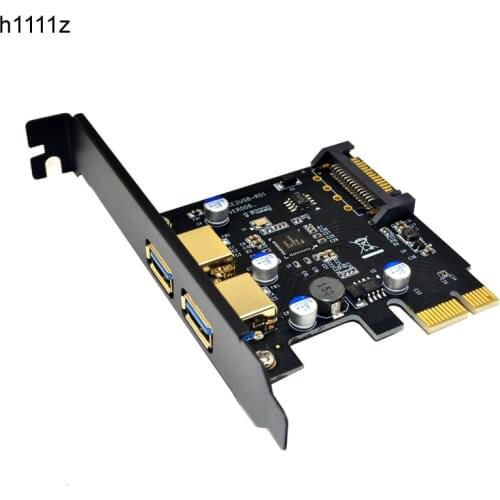 USB 3.0 PCI Express PCIE USB 3.0 Card Adapter 5Gbps USB 3.0 PCI-E 2 Ports PCI Express Expansion Card SATA Power Connector for PC