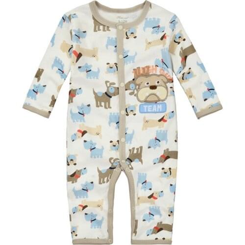 Y344 Long-legged long-sleeved Romper climbing clothes autumn childrens clothing male baby a leotard cute puppy pattern