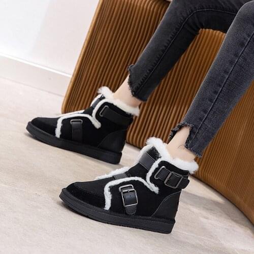 Women Boots Winter Warm Snow Boots Women Faux Suede Ankle Boots For Female Winter Shoes Botas Mujer Plush Shoes Woman Z6-45