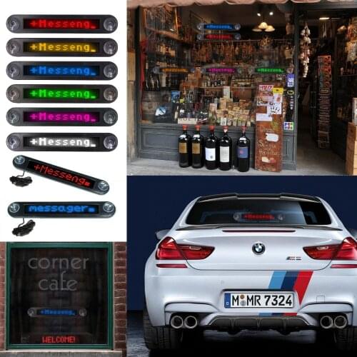 12V Car Remote Programmable Rolling LED Advertising Message Display Taxi Red Car Rear Window Moving Sign