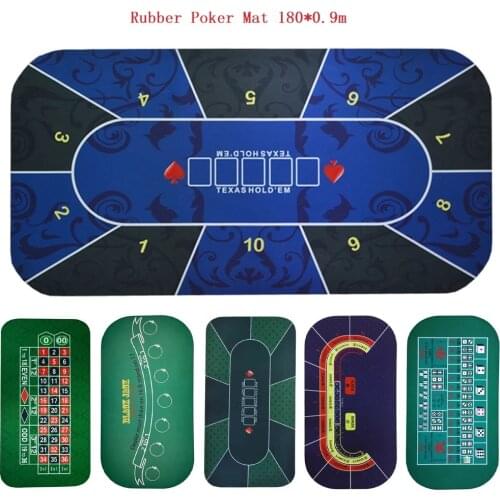 180x90cm Rubber Texas Hold'em Poker Table cloth with Flower Pattern Board Game Mat with 10seats Casino Fun Game Poker Mat Set
